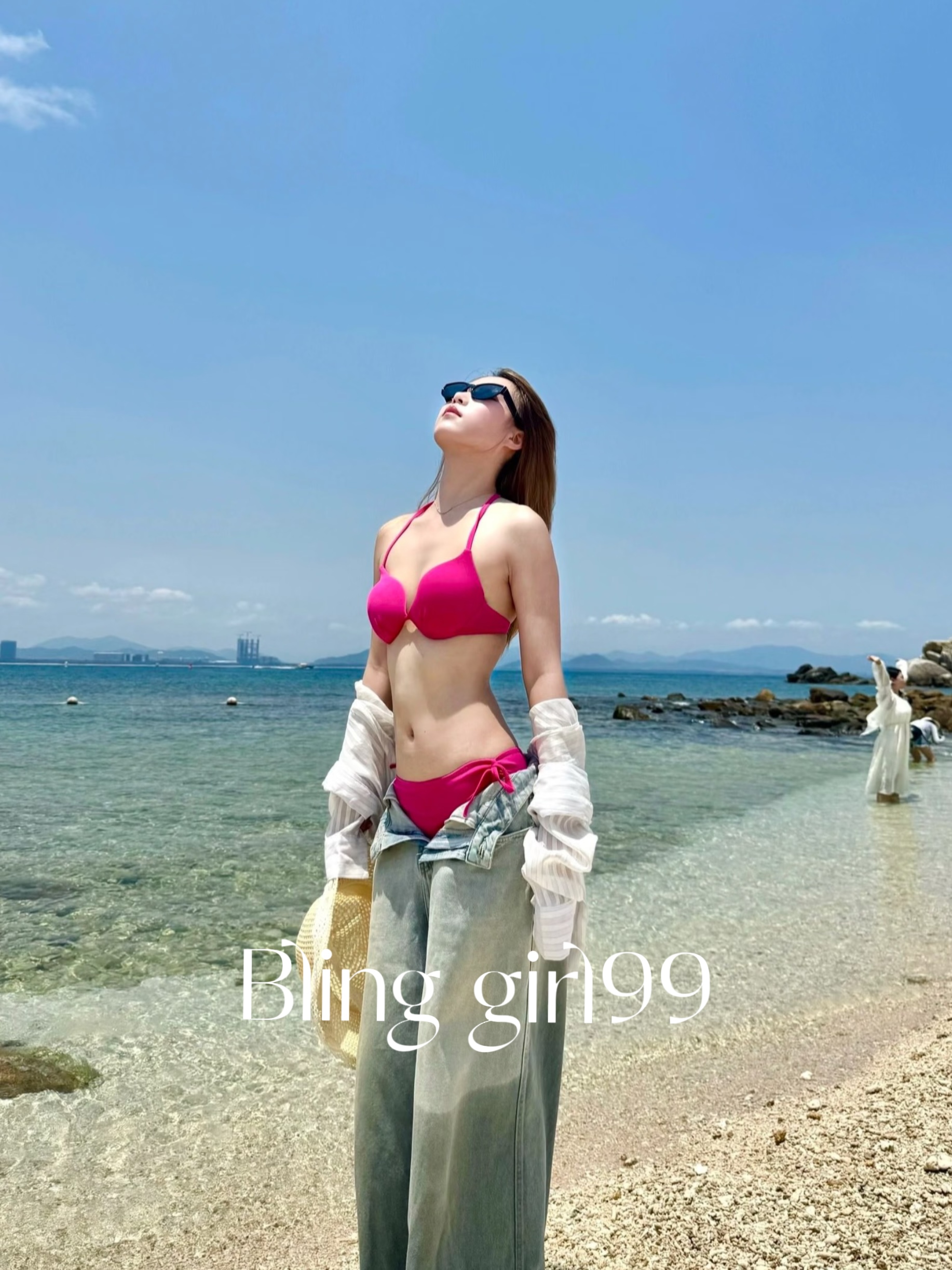 【火龙果】性感泳衣女沙滩度假ins比基尼粉色大小胸聚拢三角比基
