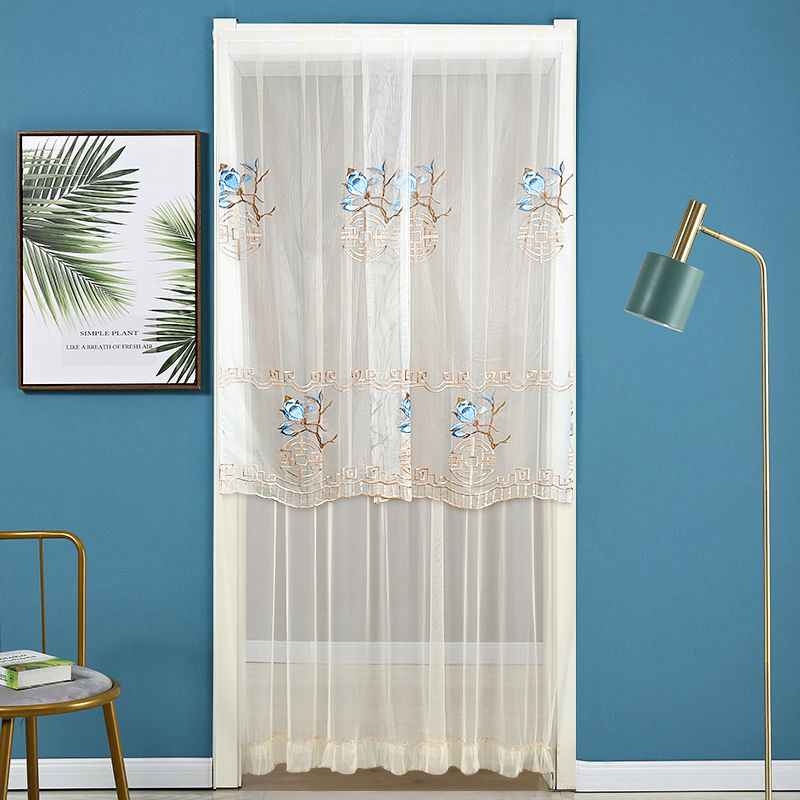 N玉兰花-防蚊门帘免打孔魔术贴卧室客厅隔断帘室内装饰帘子透气帘