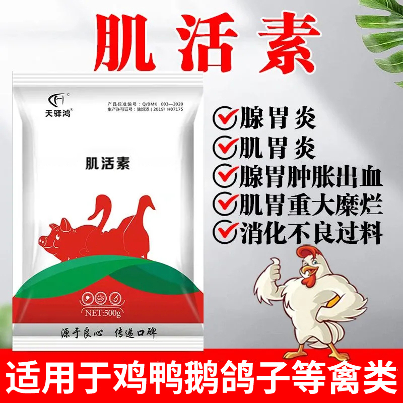 肌活素家禽腺肌胃炎鸡鸭鹅鸽子兽用禽类饲料便促生长添加剂