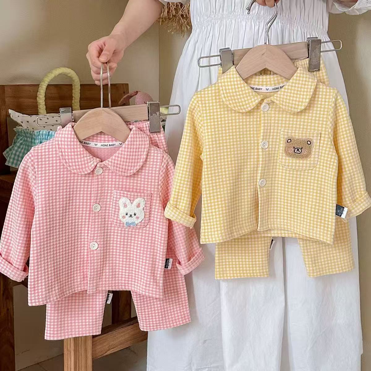 2025儿童睡衣套装秋磨毛德绒中小童宝宝家居服两件套女童