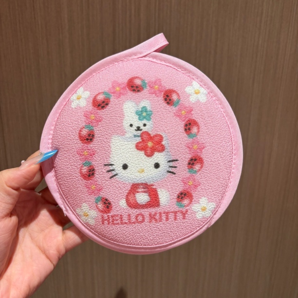 Kitty粉色搓澡巾可爱成人