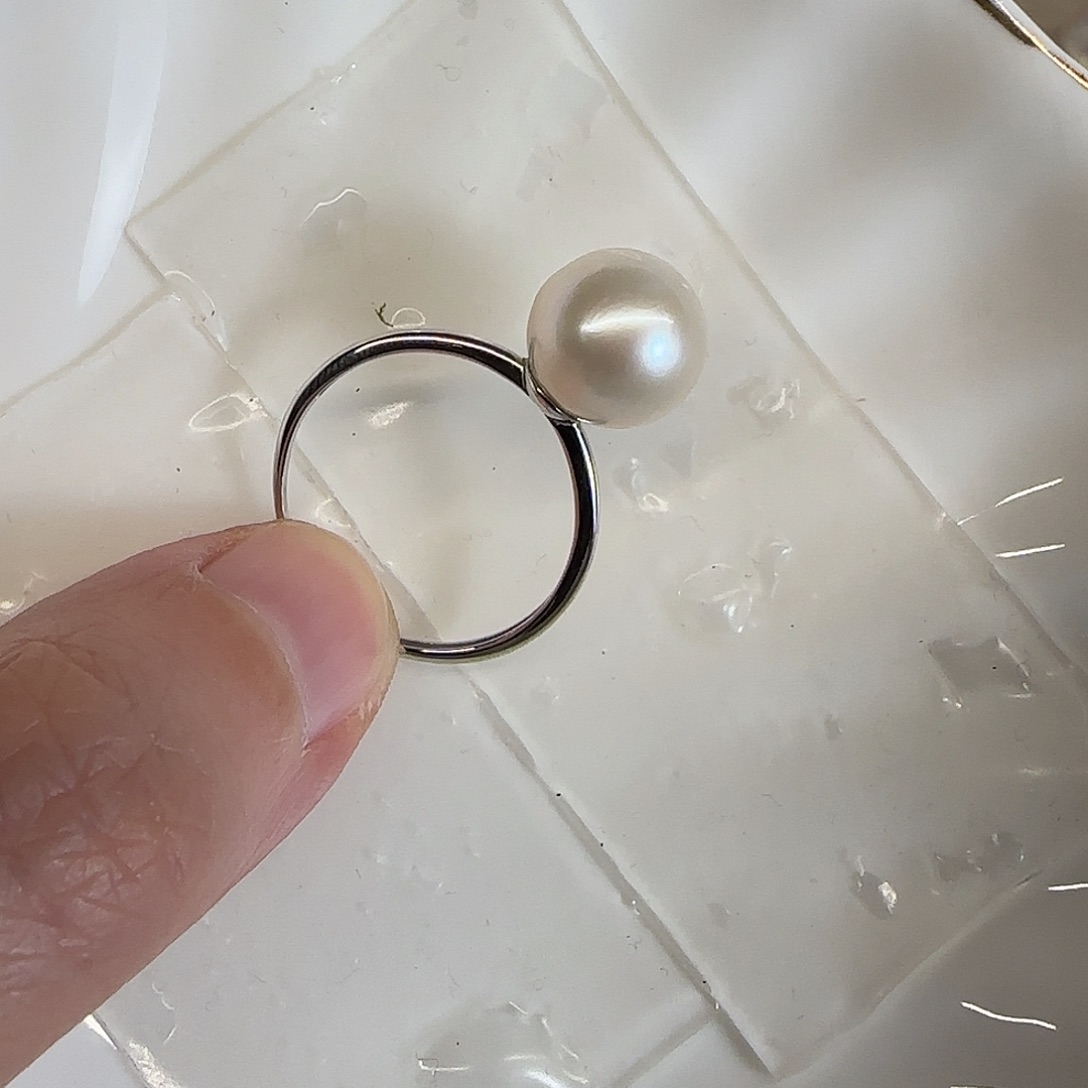 淡水珍珠戒指银S925镶嵌娇**我