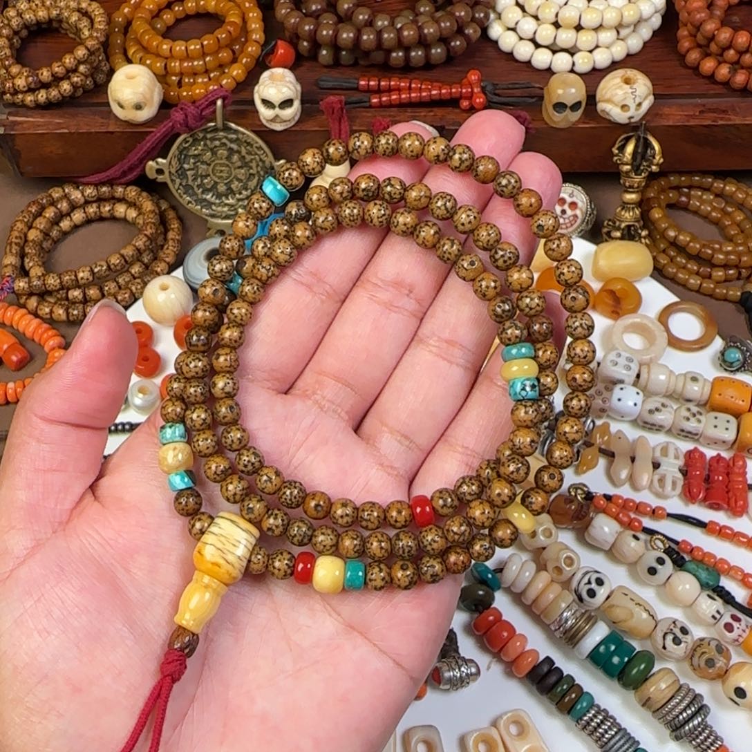 吊坠星月菩提满配108手盘念珠