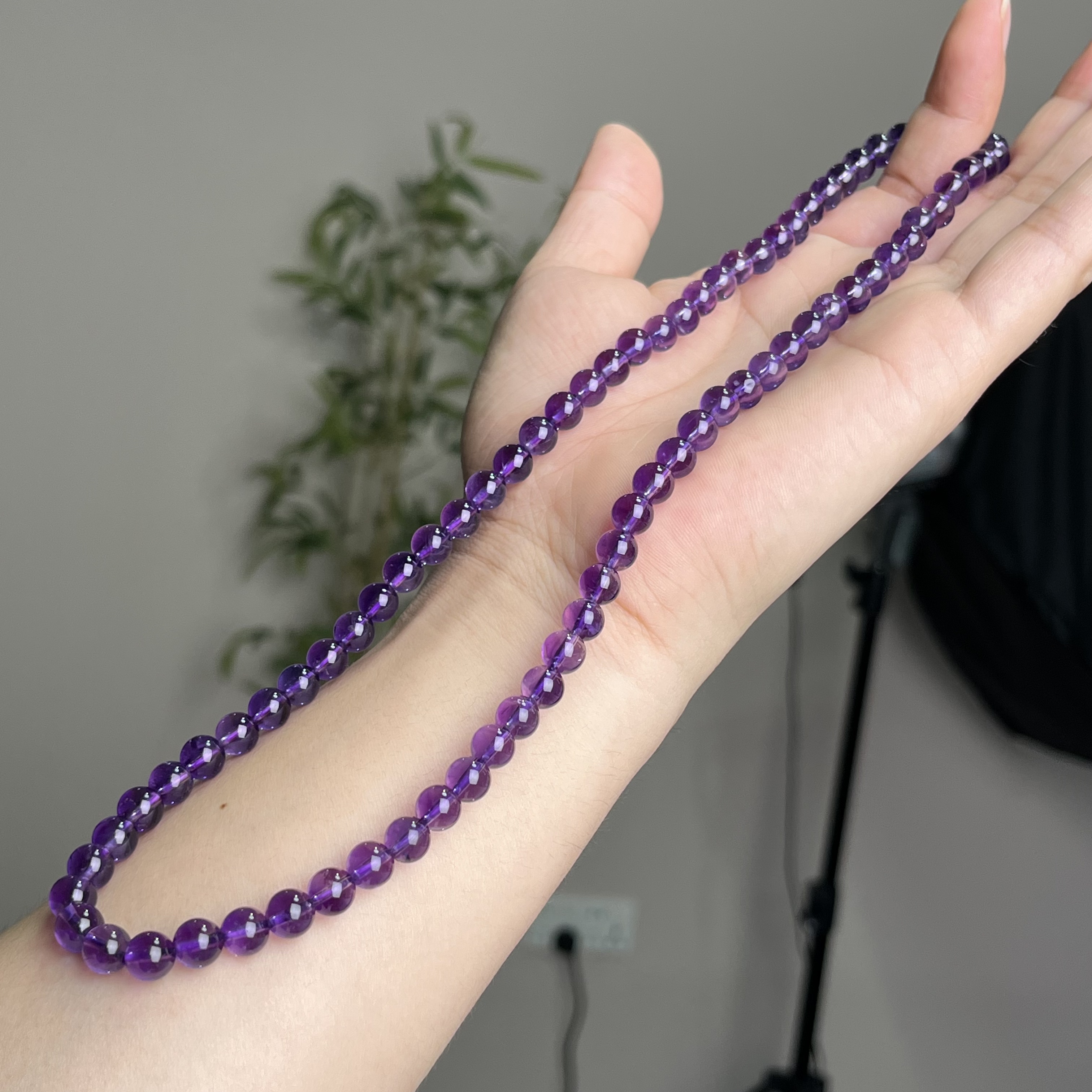 单圈乌拉圭紫水晶圆珠多圈7-7.5mm