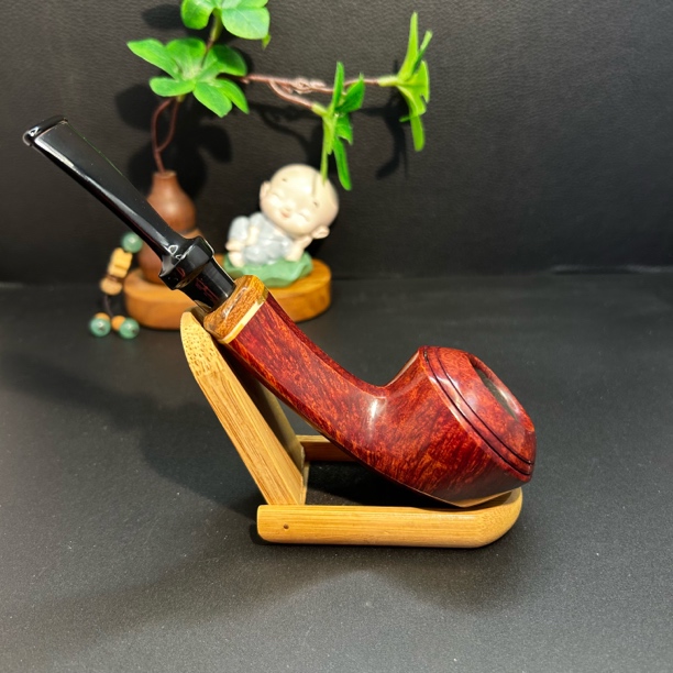 丹麦大师温斯洛牛头手工弯式石楠木男士便携烟斗