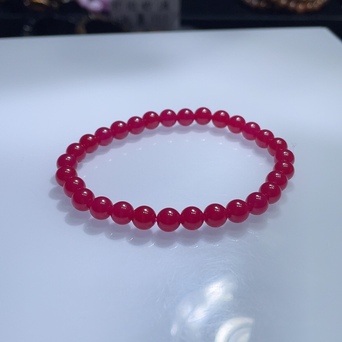 手链未镶嵌水晶新烧红宝石