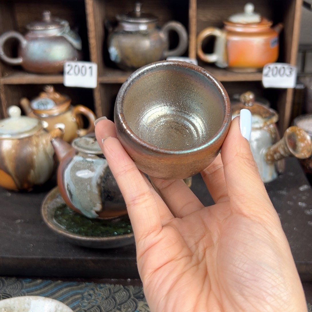 杯柴烧茶器铁胎主人杯
