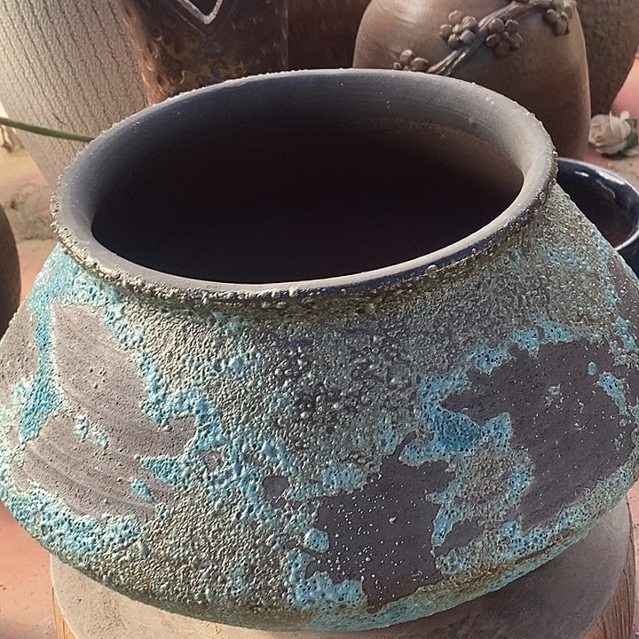 紫砂花盆口19深18