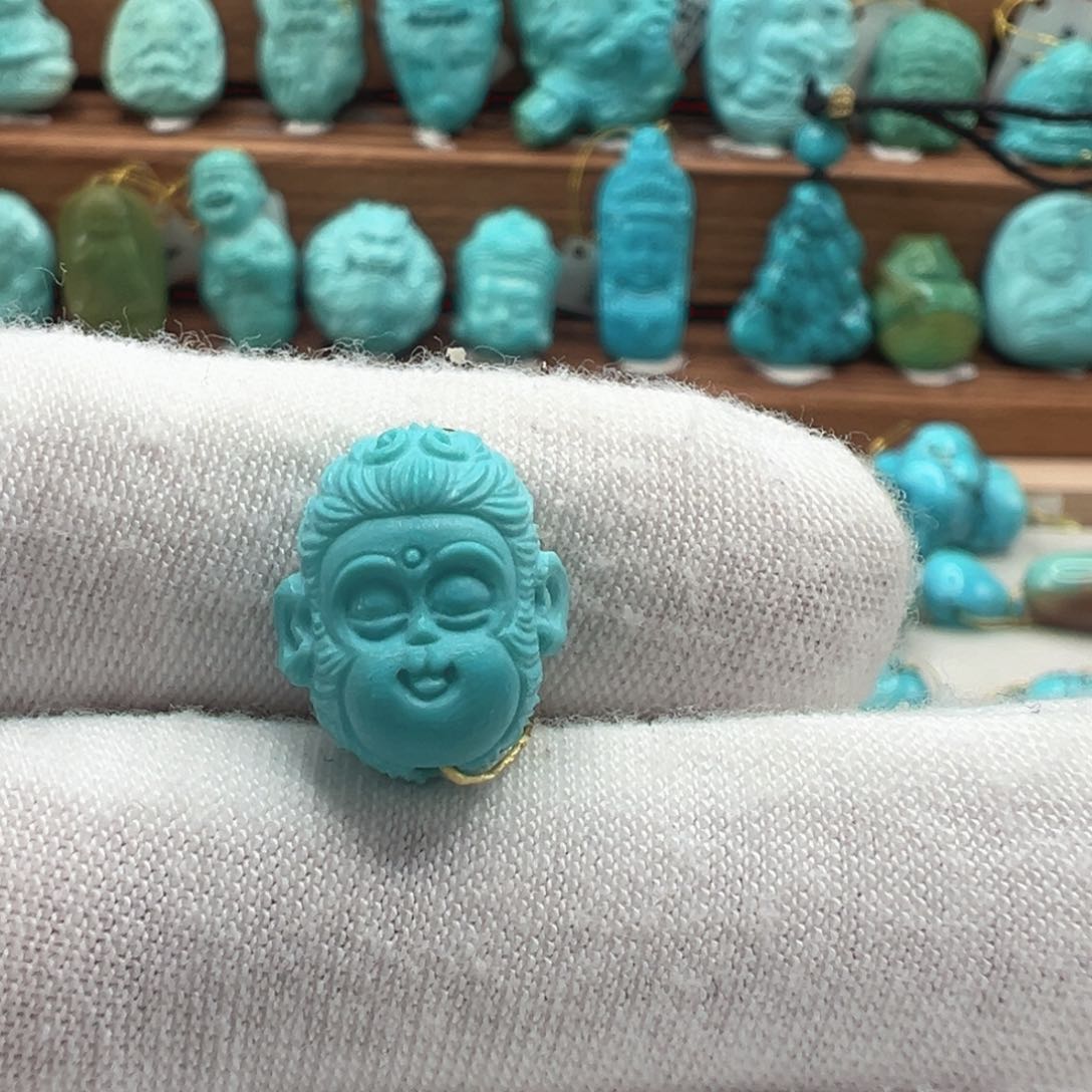 绿松石未镶嵌猴宝宝 11.9mm