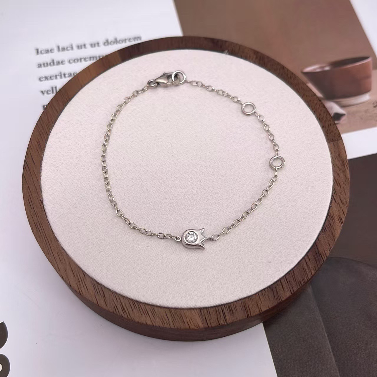 99新 Cartier/卡地亚  卡地亚18k白金火焰飞碟单钻手链