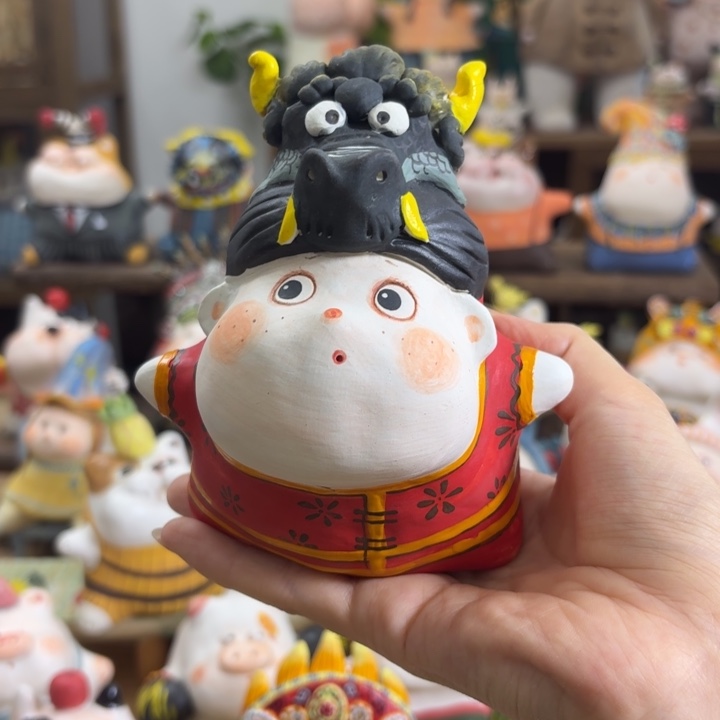 陶土手捏陶艺摆件