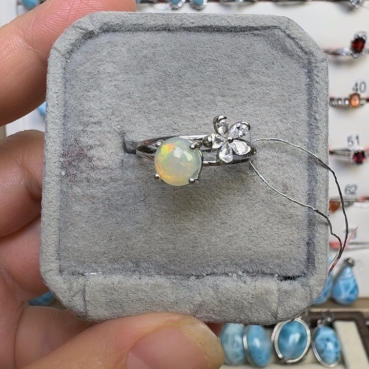 水晶银S925镶嵌戒指