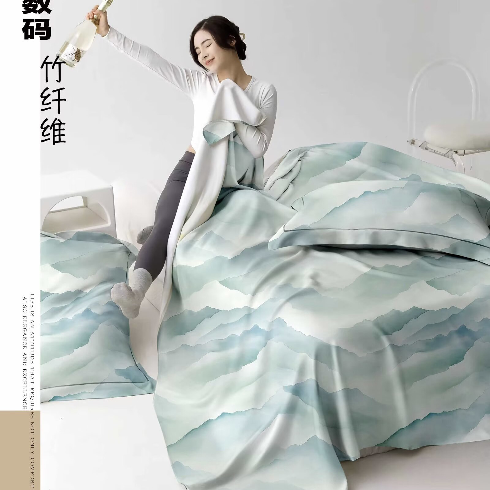 涌动心弦 重磅竹纤维软凉席平纹100竹