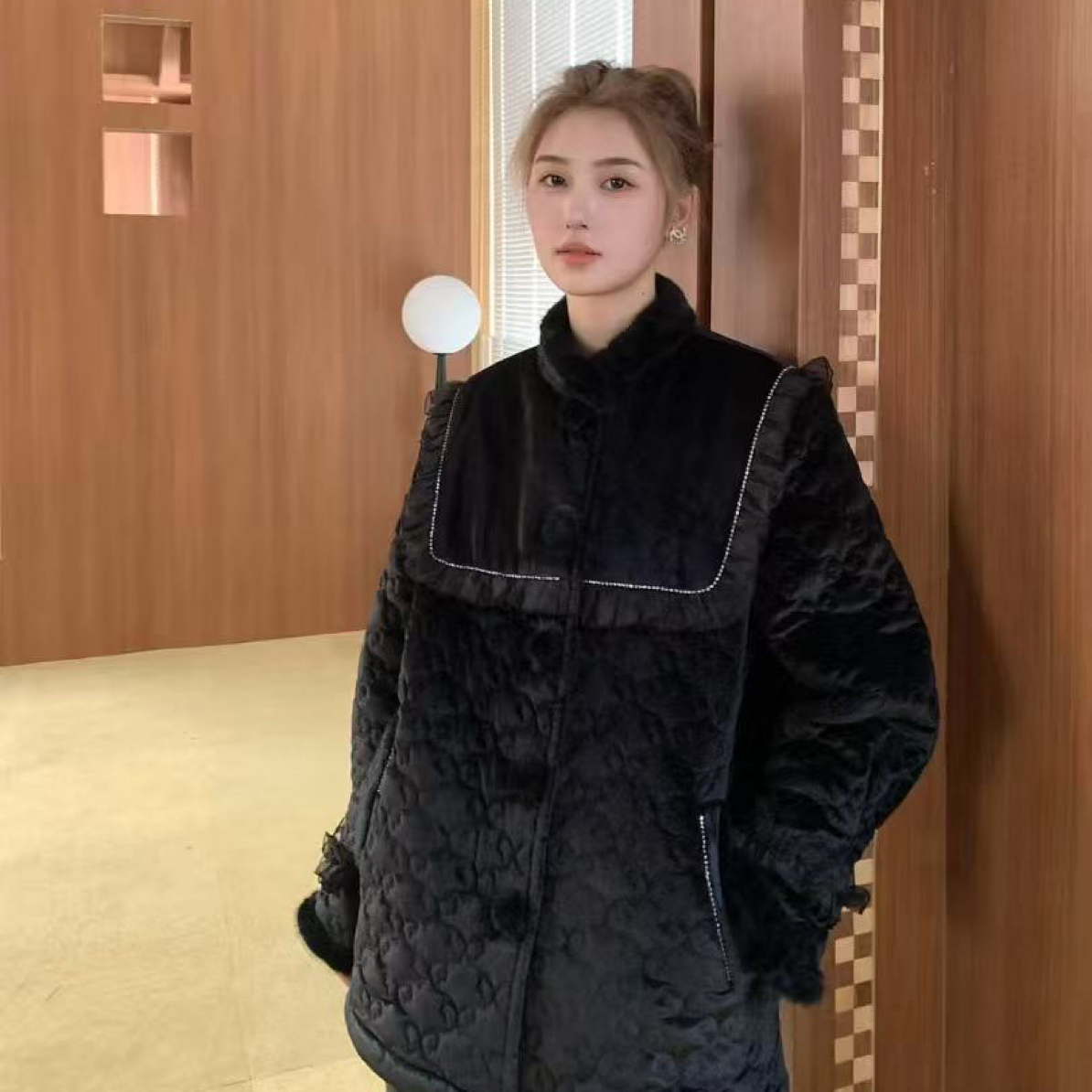 原艾慕优品牌星辰舞梦三层夹棉加绒加厚女士可外穿甜美保暖睡衣