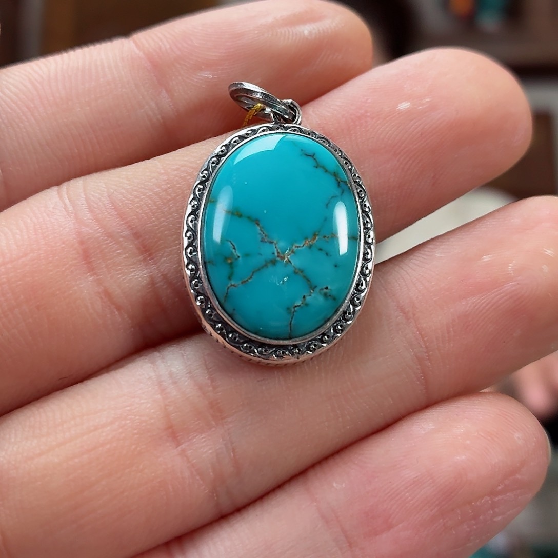 银S925镶嵌绿松石珠宝奇石