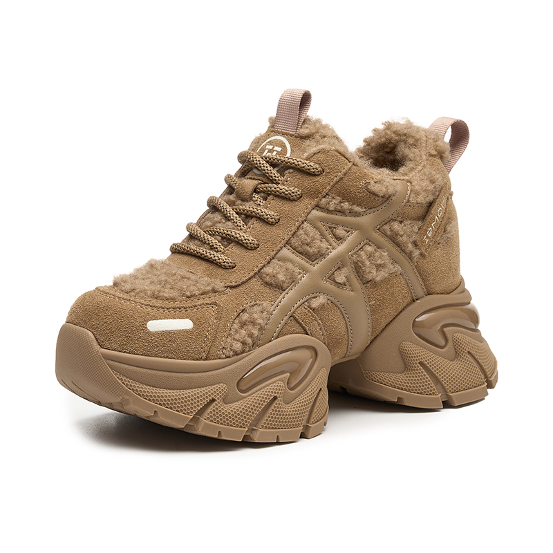 老爹鞋增高耐磨冬季时尚休闲鞋潮鞋棉鞋加绒保暖冬女鞋增高9cm