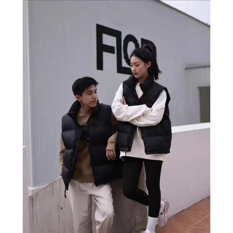 （96美版）男女同款冬季加绒加厚保暖防寒拉链马甲时尚潮流马甲背