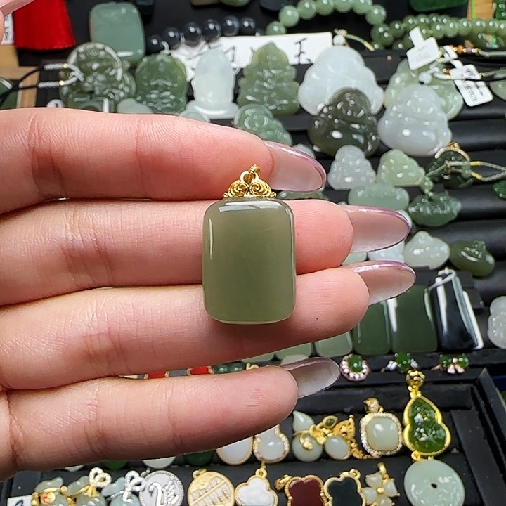 和田玉银S925镶嵌颈饰