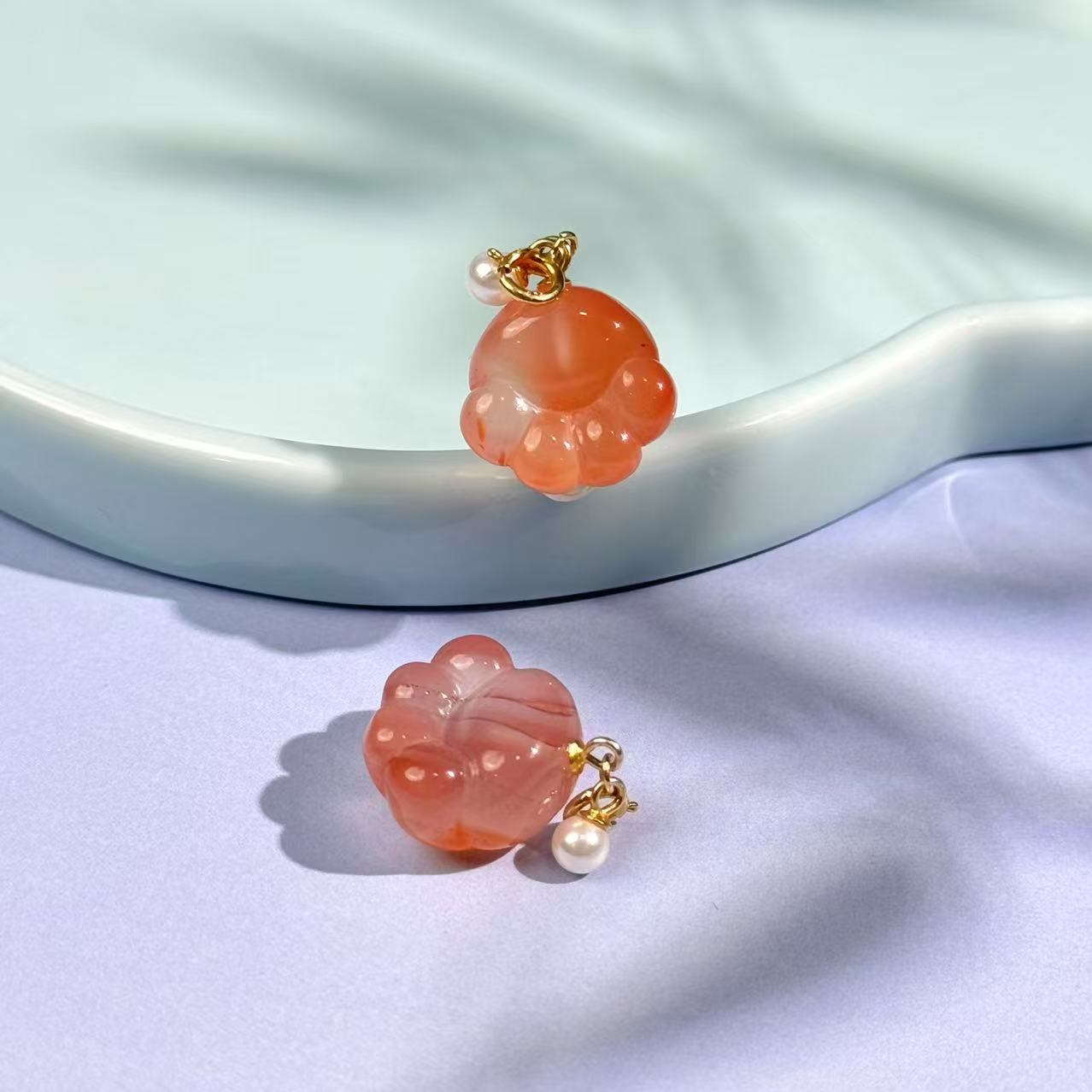 【铭记珠宝】S925银镶嵌南红吊坠14-3DM176H554【多样性发一件】