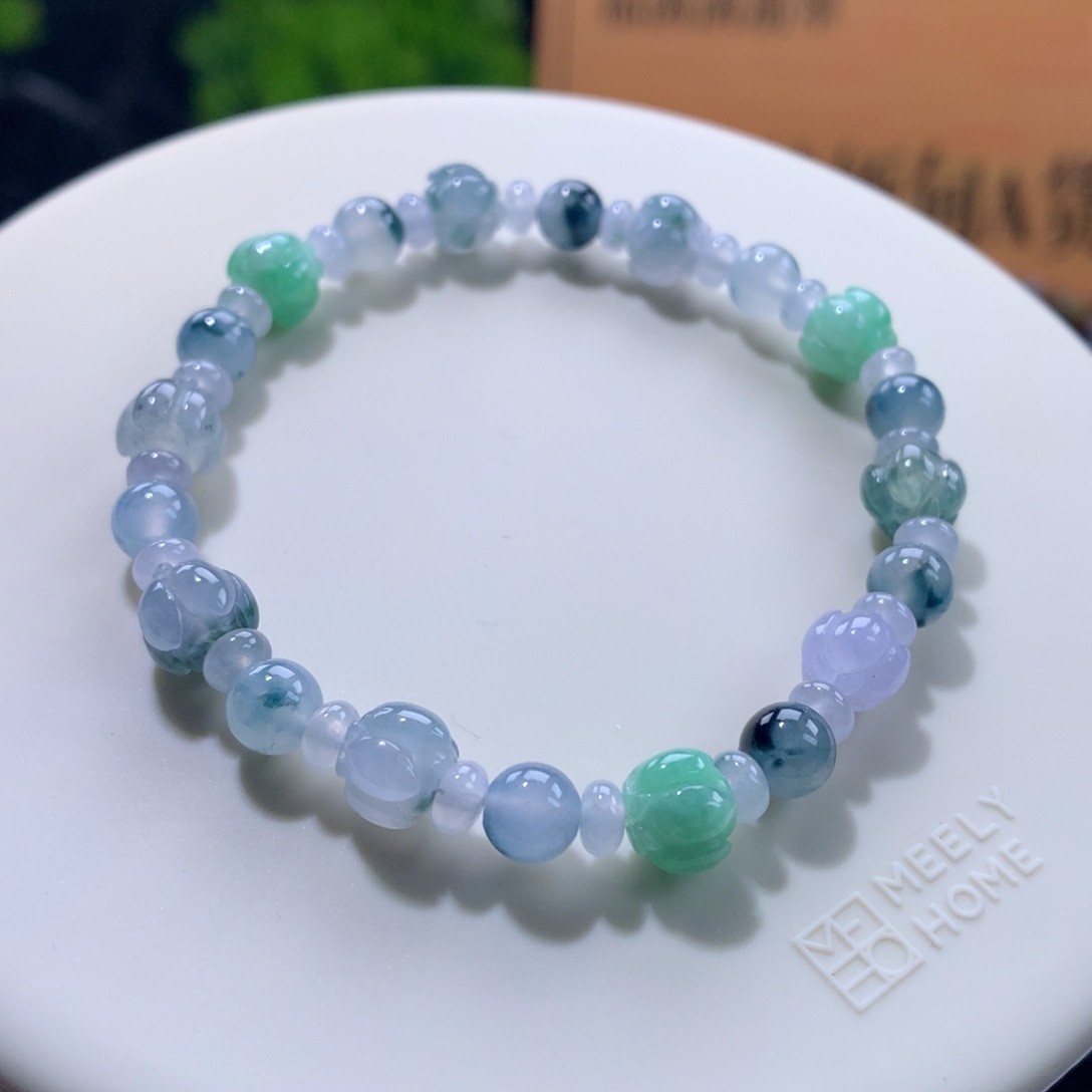 翡翠未镶嵌手链卡4.6～6～7.8