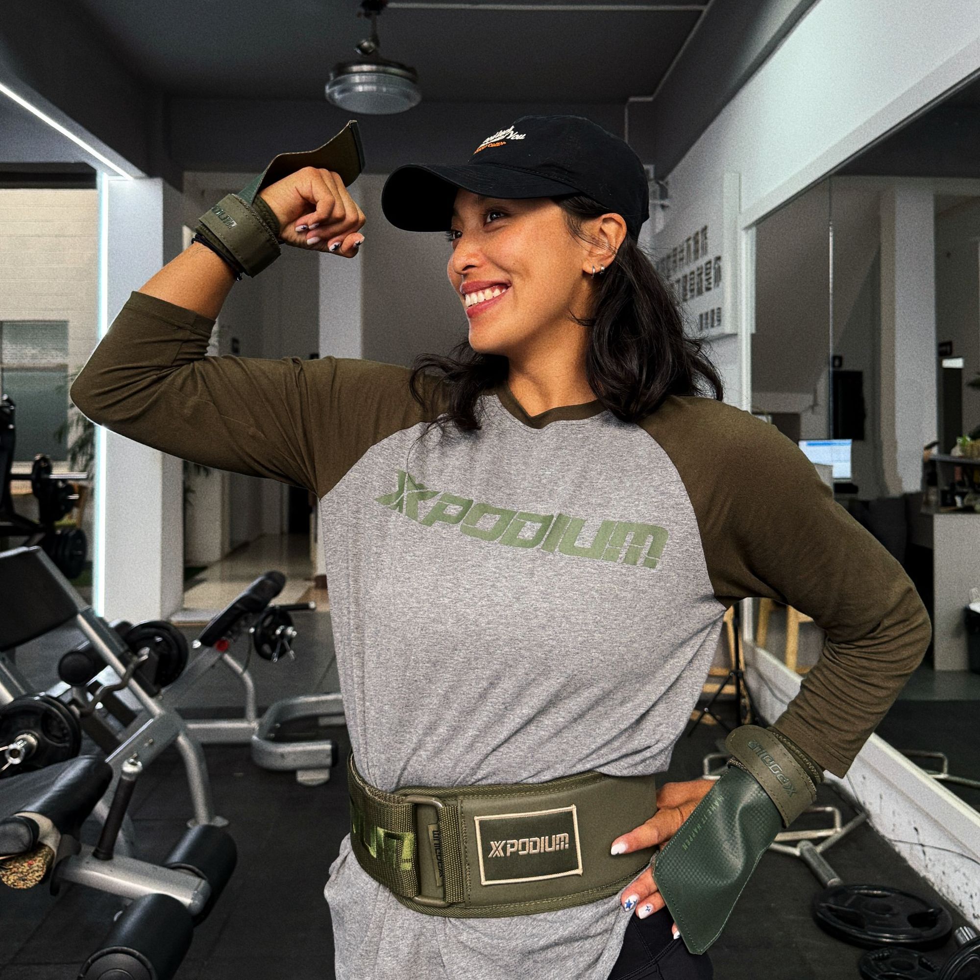 XPODIUM 男女健身吸汗透气运动插肩半袖T恤简约七分袖长袖训练服