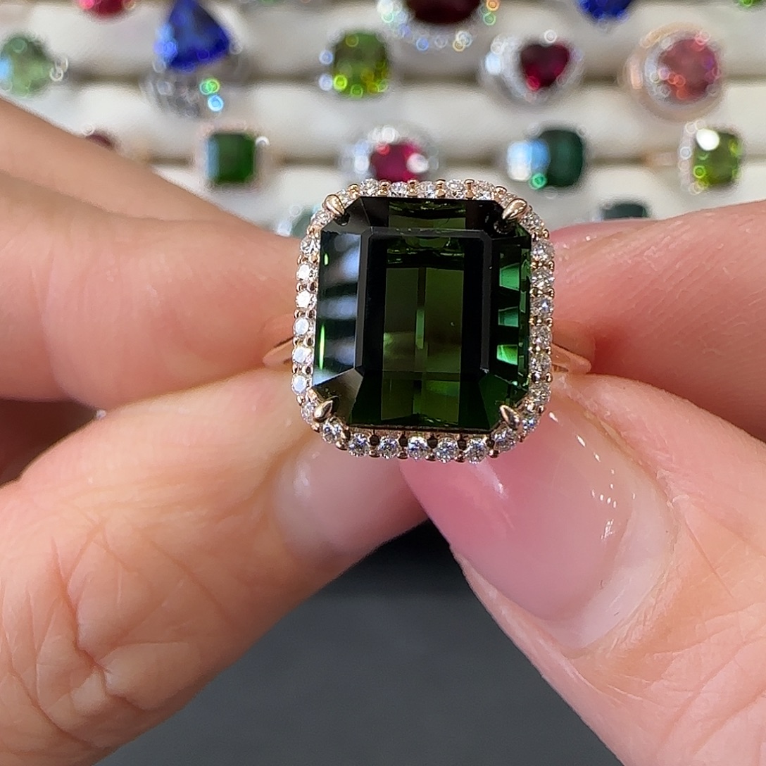 碧玺戒指18K金镶嵌7.2ct