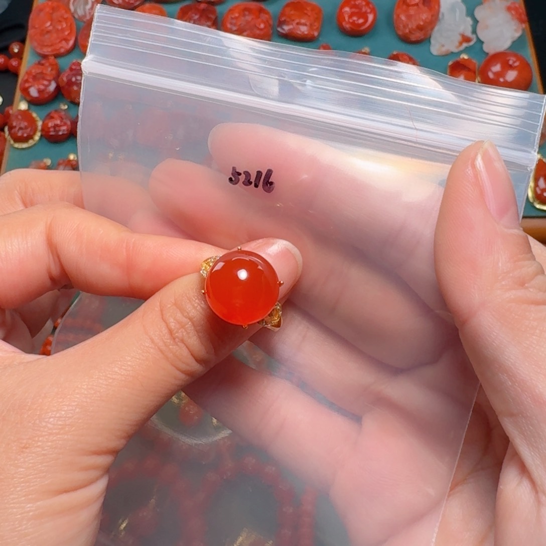 南红玛瑙南红银S925镶嵌A**静