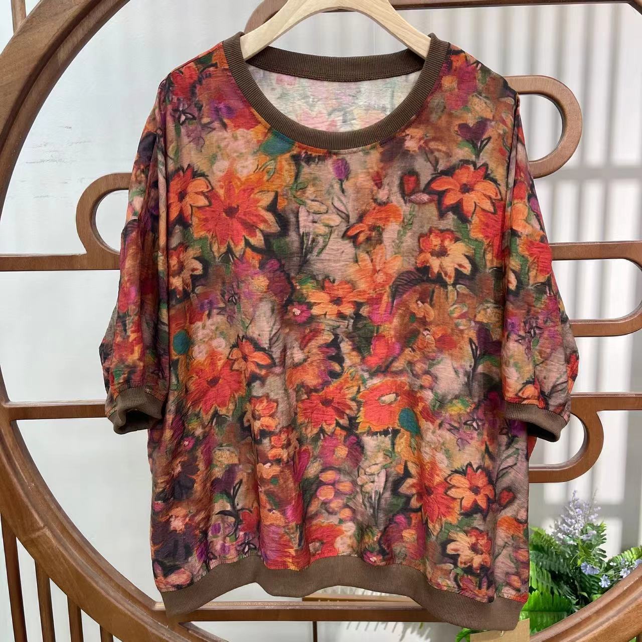 1698新款夏季宽松显瘦优雅气质T恤小衫QZ