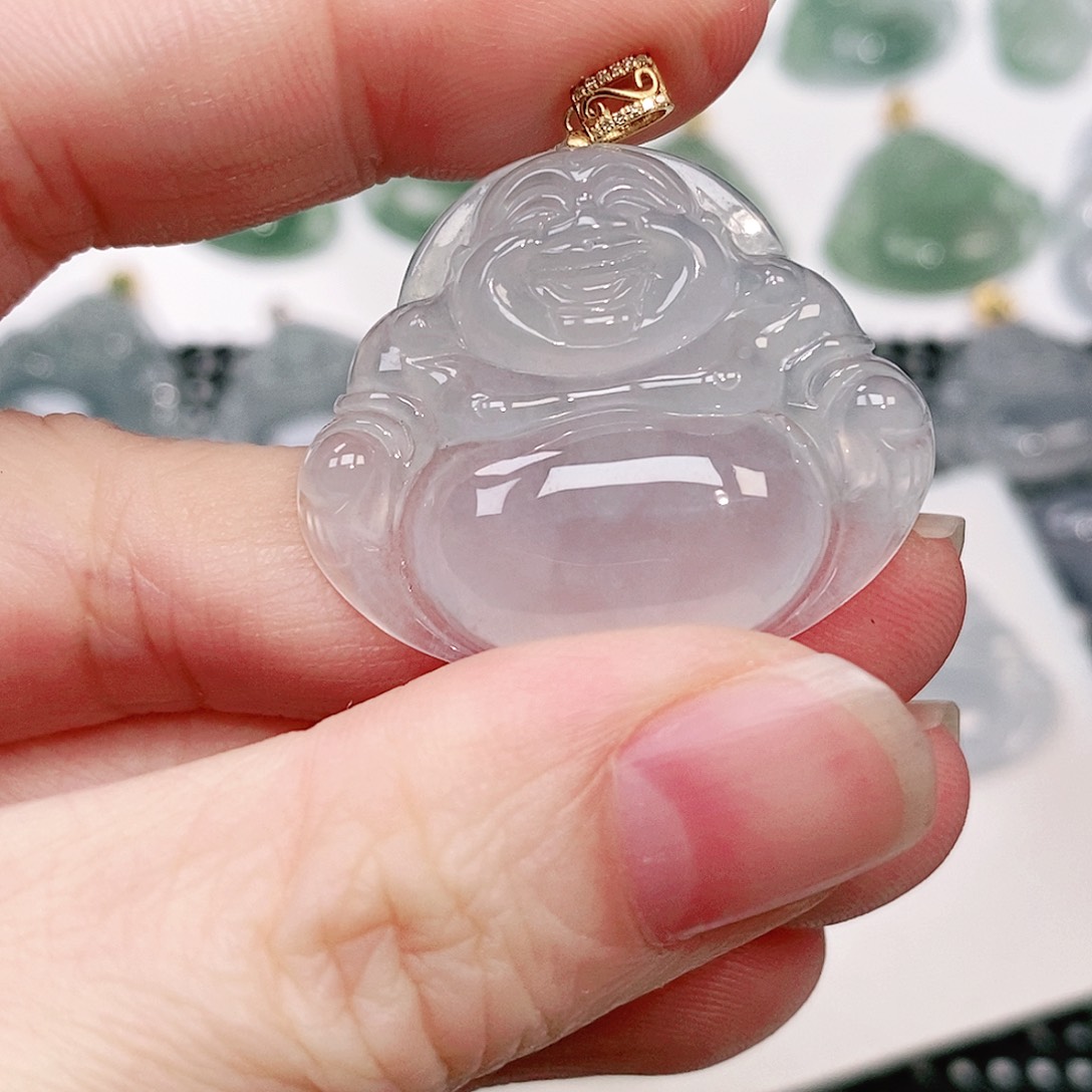 S***t翡翠18K金镶嵌颈饰