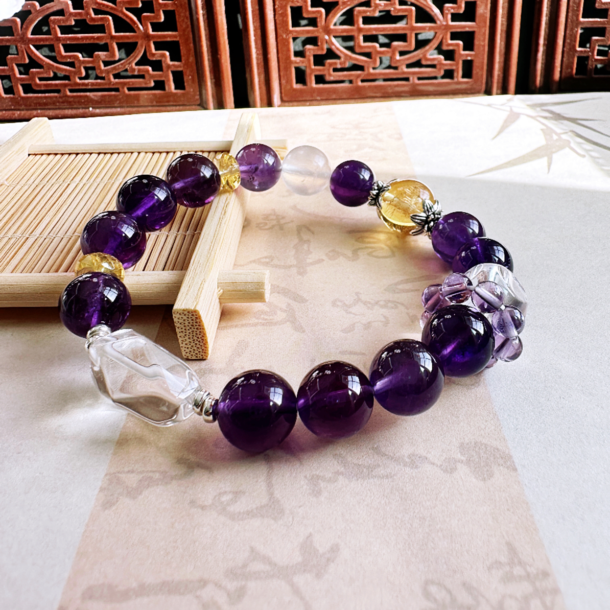 非金属陶瓷手链 【如意堂奶奶设计】（紫运开路）紫色百搭手链