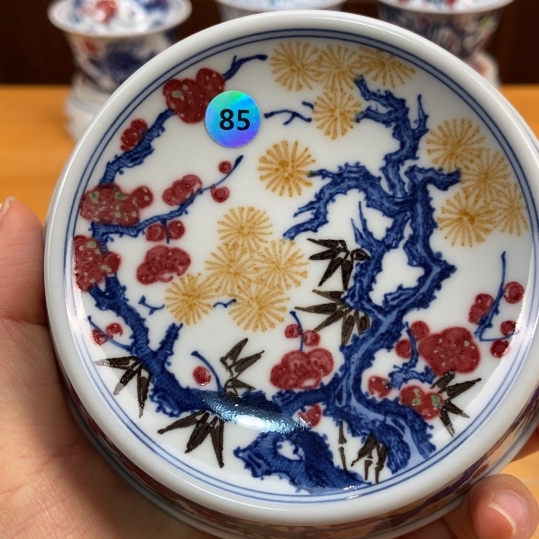 手绘现代茶具非古董双**风