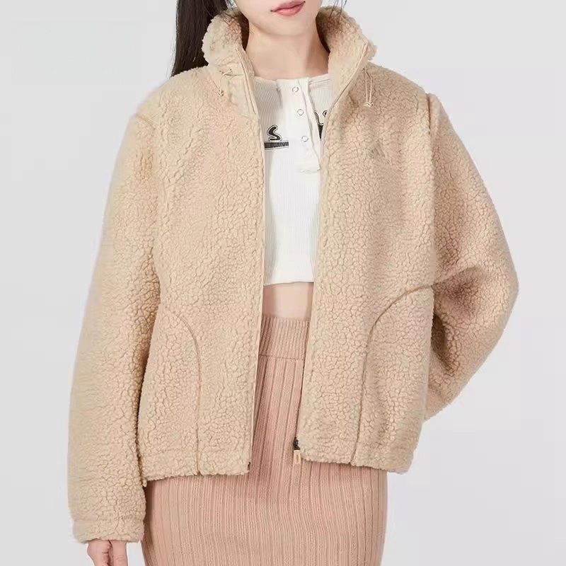 Adidas 阿迪达斯 女款运动休闲羊羔绒保暖时尚夹克上衣外套HM7097