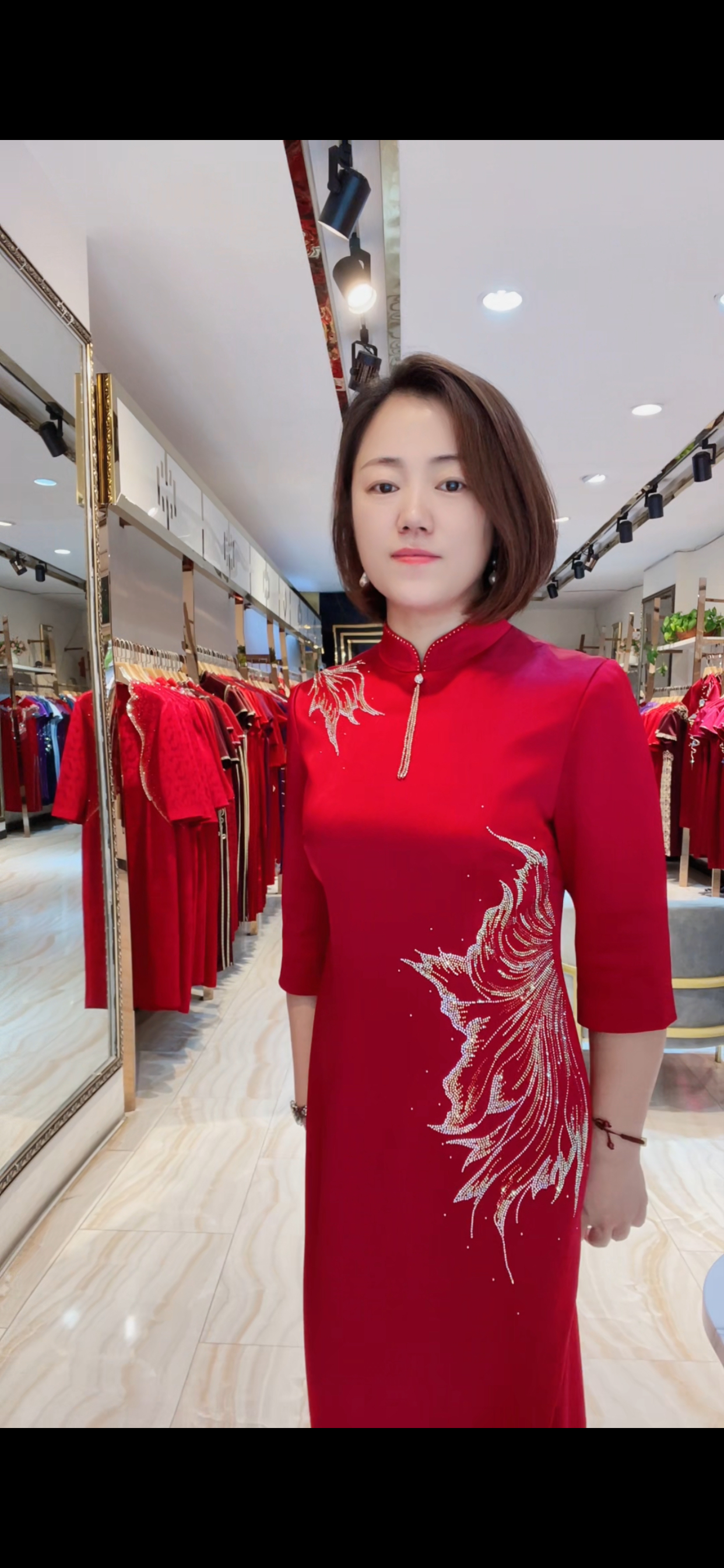 圆襟婚礼纯色一字扣私服名媛旗袍休闲中国风夏季