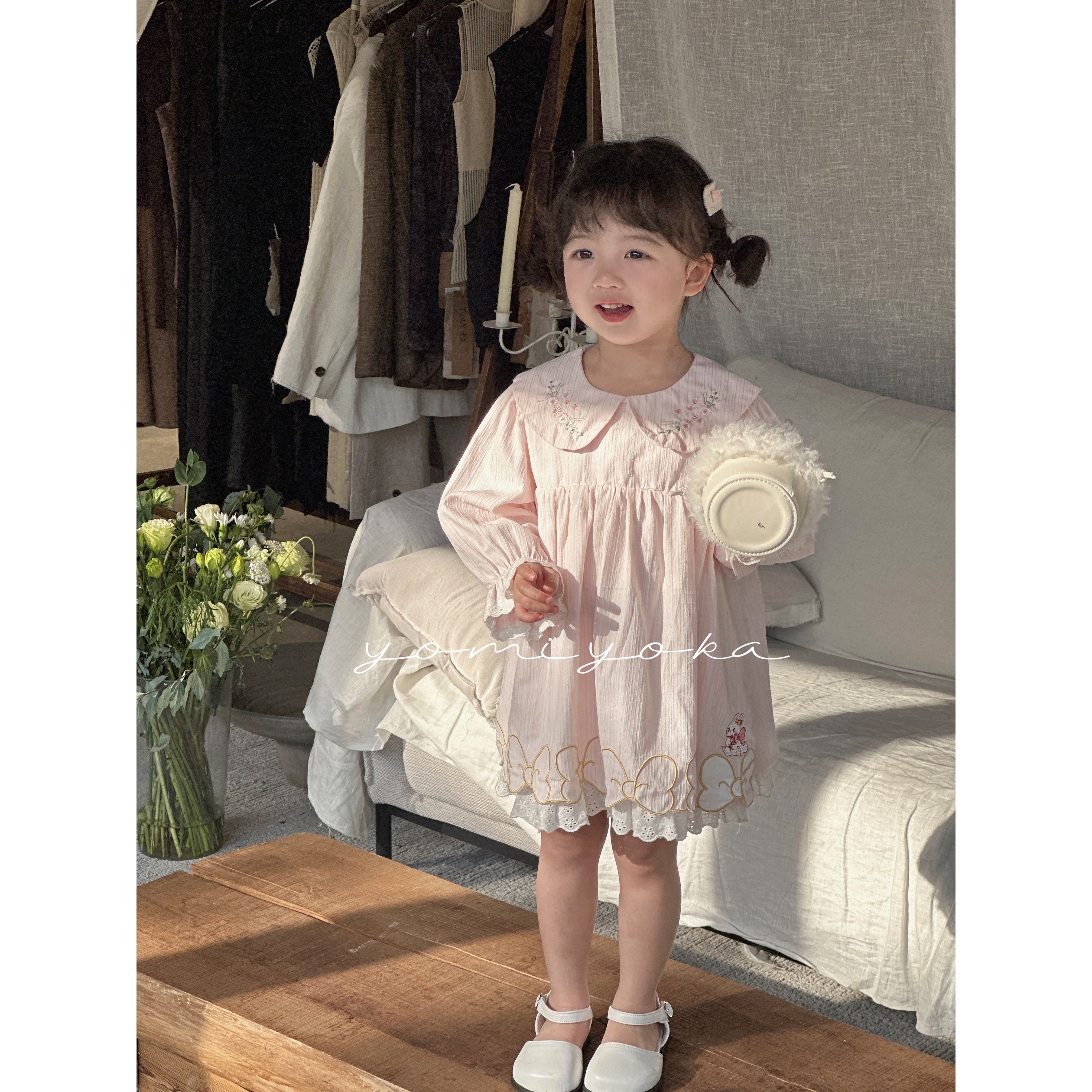 【现货】251-优米优卡-童装2025年秋季新款刺绣公主连衣裙 -251005
