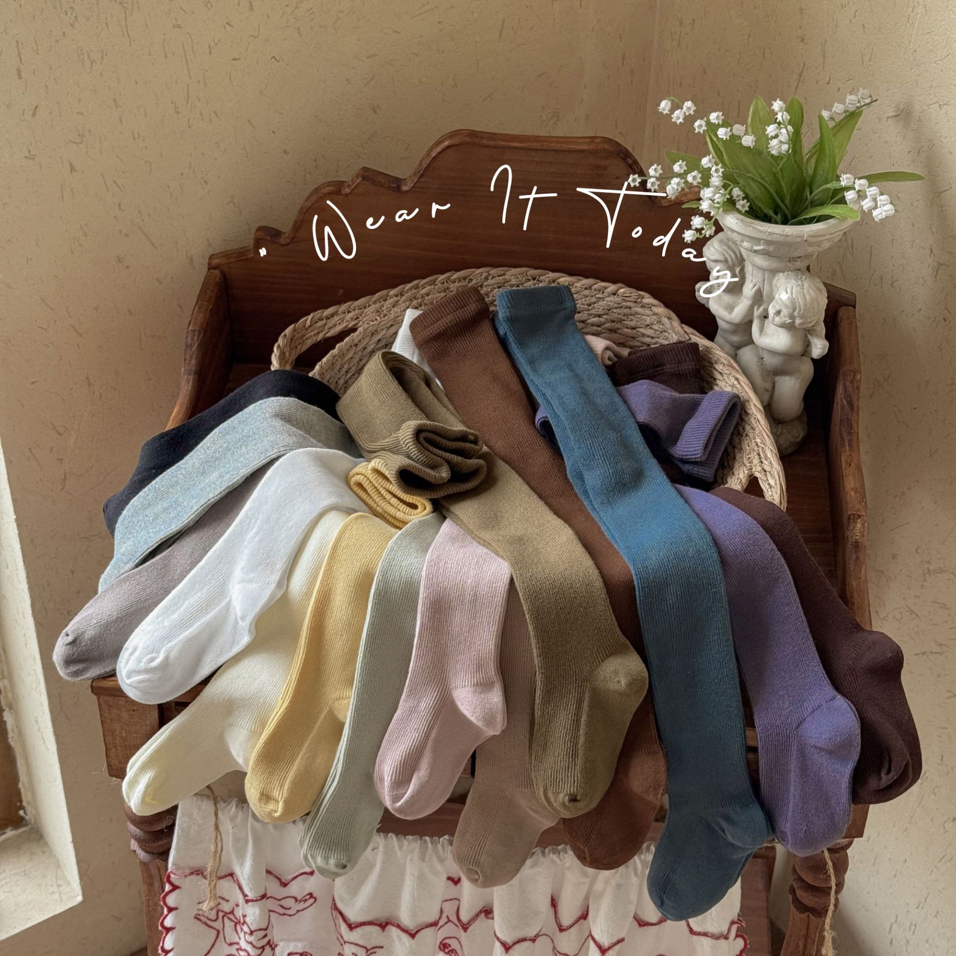 秋季新款儿童打底裤袜子宝宝纯色细条多蝴蝶结连裤袜公主风裤子