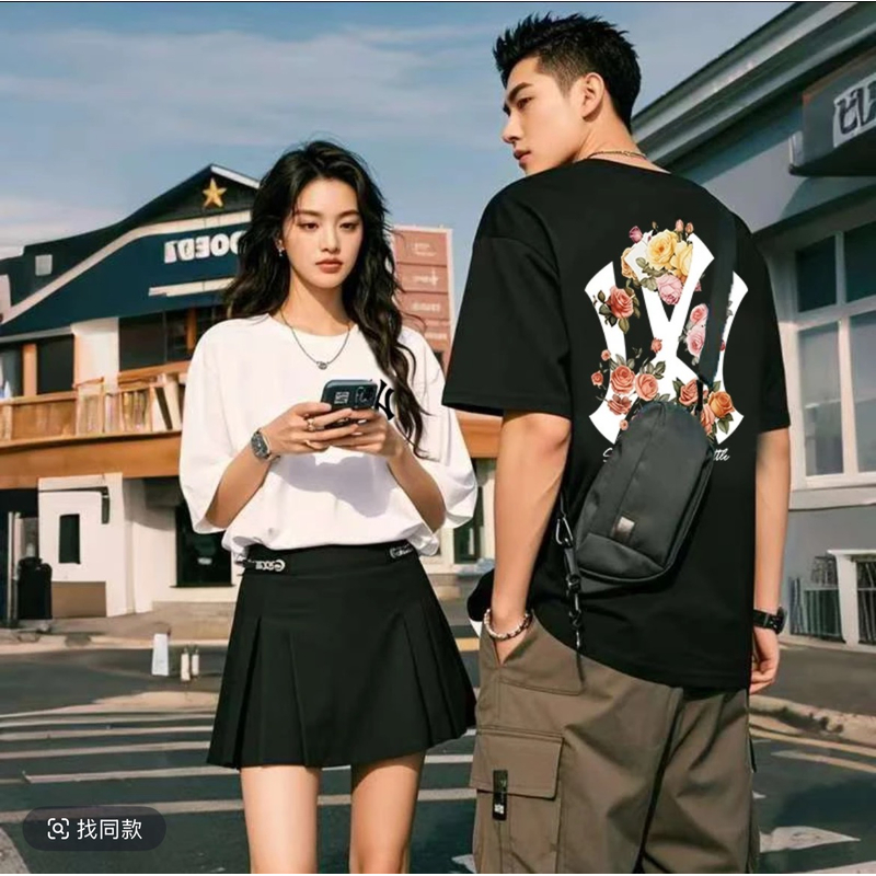 B粉丝 【一折福利】夏季潮牌男女同款百搭圆领T恤