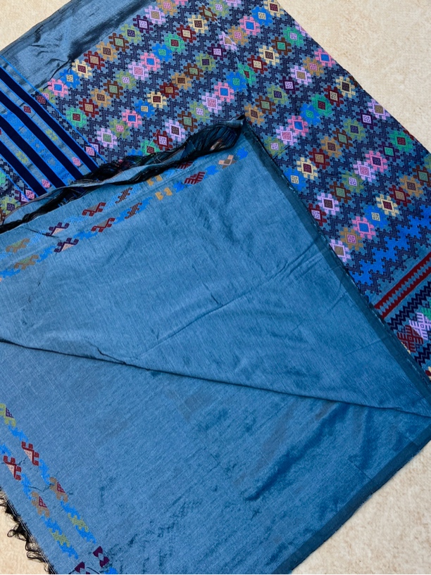 景颇族手工布料 满花带披肩三件套