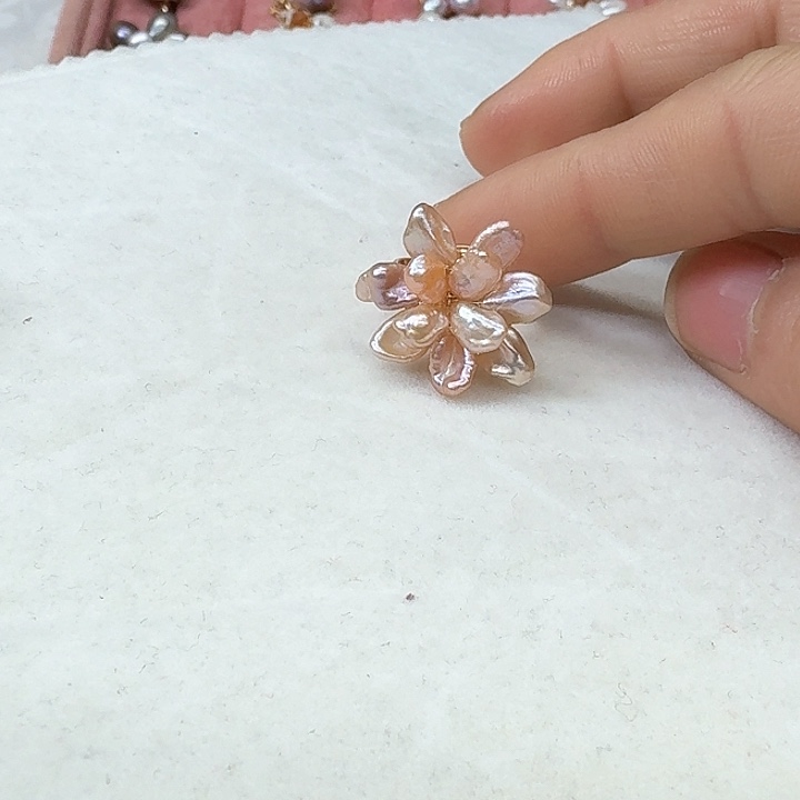 淡水珍珠戒指银S925镶嵌