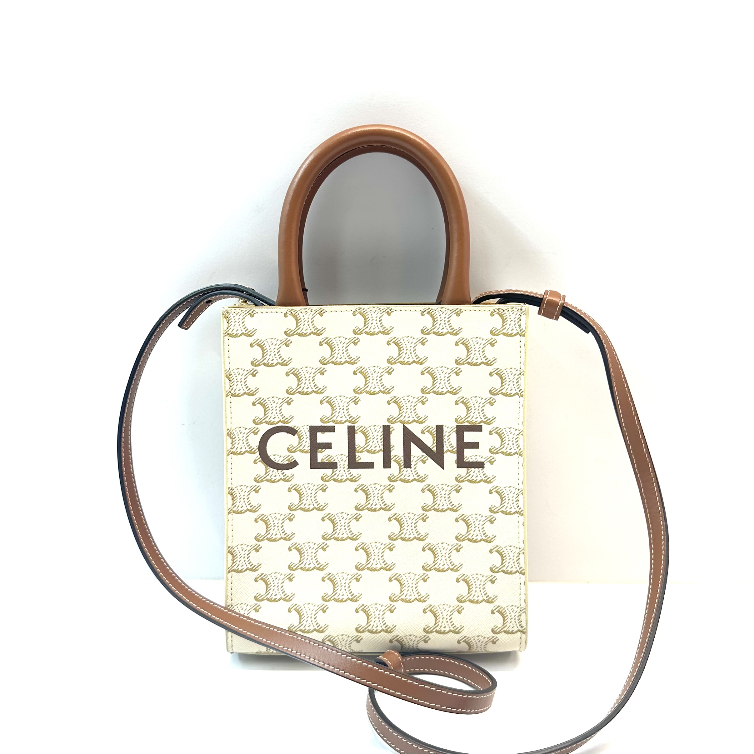 95新 Celine/思琳 98新 CELINE 赛琳 白色凯旋门mini琴谱单肩包