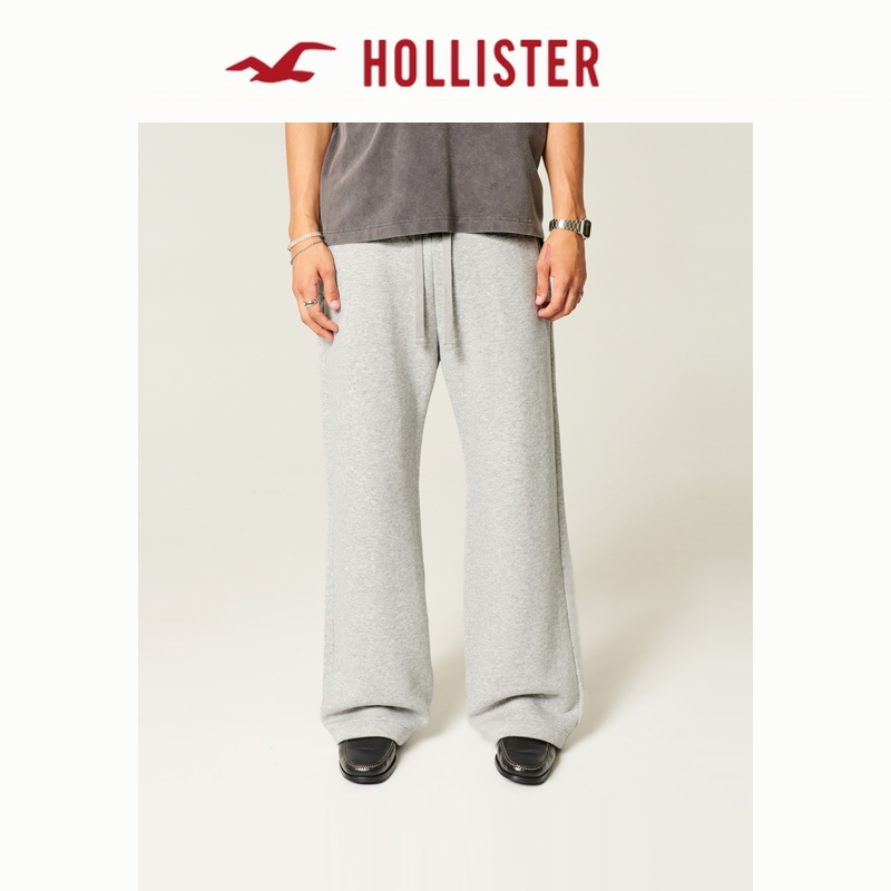 Hollister25秋冬新款LOGO宽松抓绒运动卫裤长裤男装334-5034