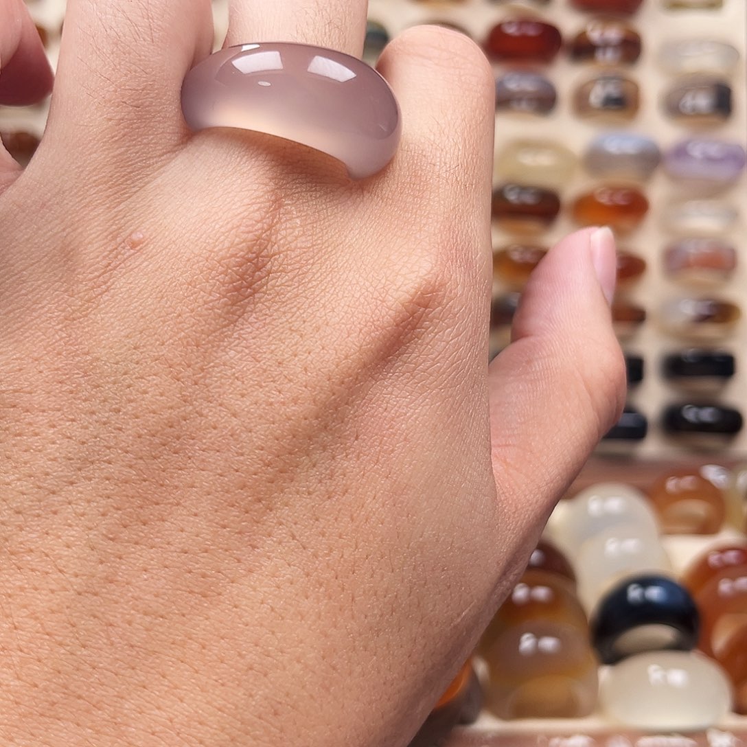 玛瑙/玉髓合金戒指13港21