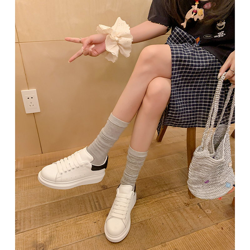 头层牛皮经典厚底休闲小白鞋百搭大码男女同款