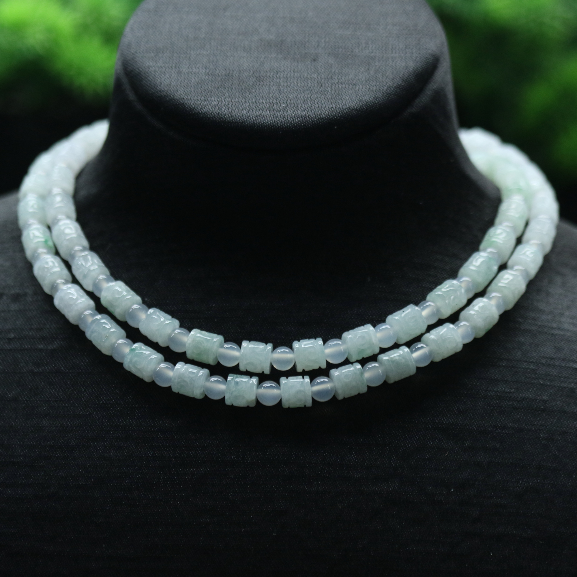 45天然缅甸翡翠A货冰珠链/900183/上海嘉禾拍卖