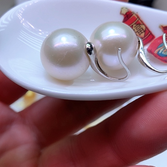 淡水珍珠耳饰银S925镶嵌