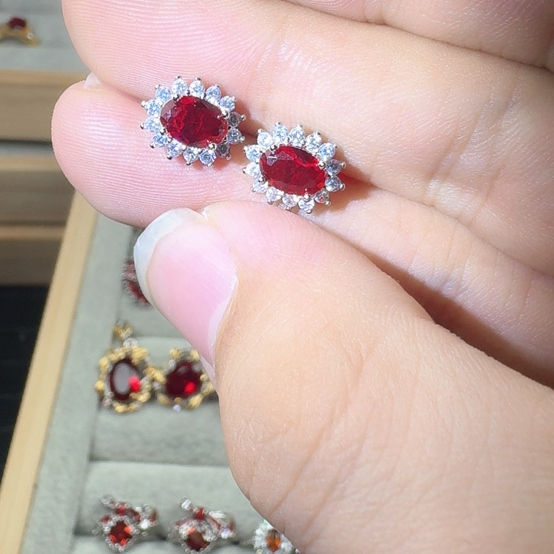 芙蓉石戒指银S925镶嵌