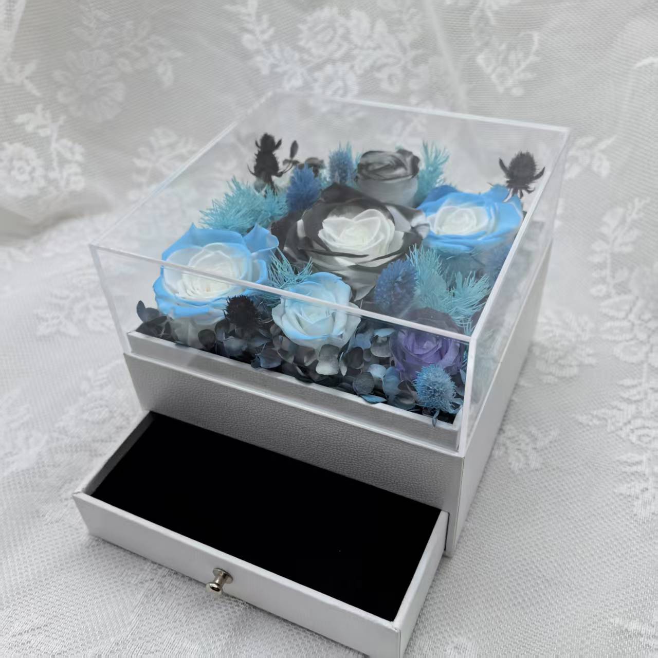 七夕情人节diy手工永生花永生花礼盒首饰盒创意礼品