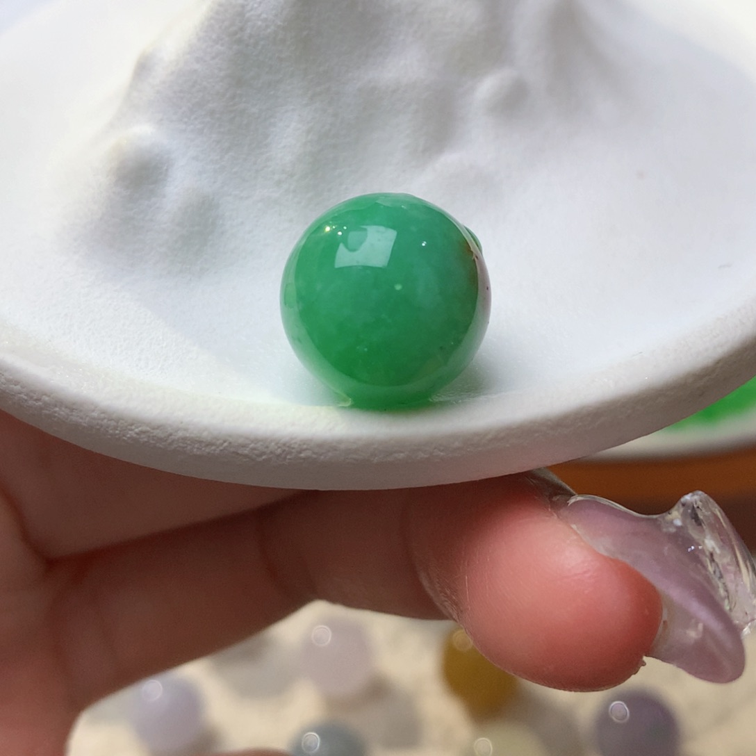 定制翡翠未镶嵌卡12.9 果绿飘桂花