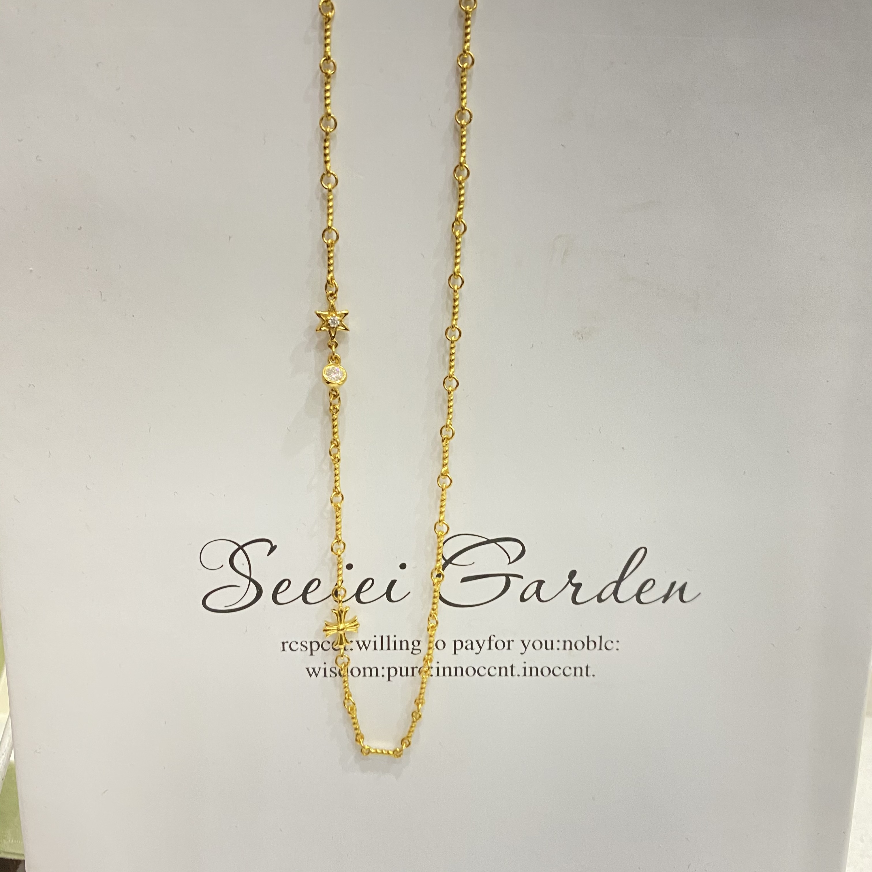 足金999黄金5G工艺精致克克项链