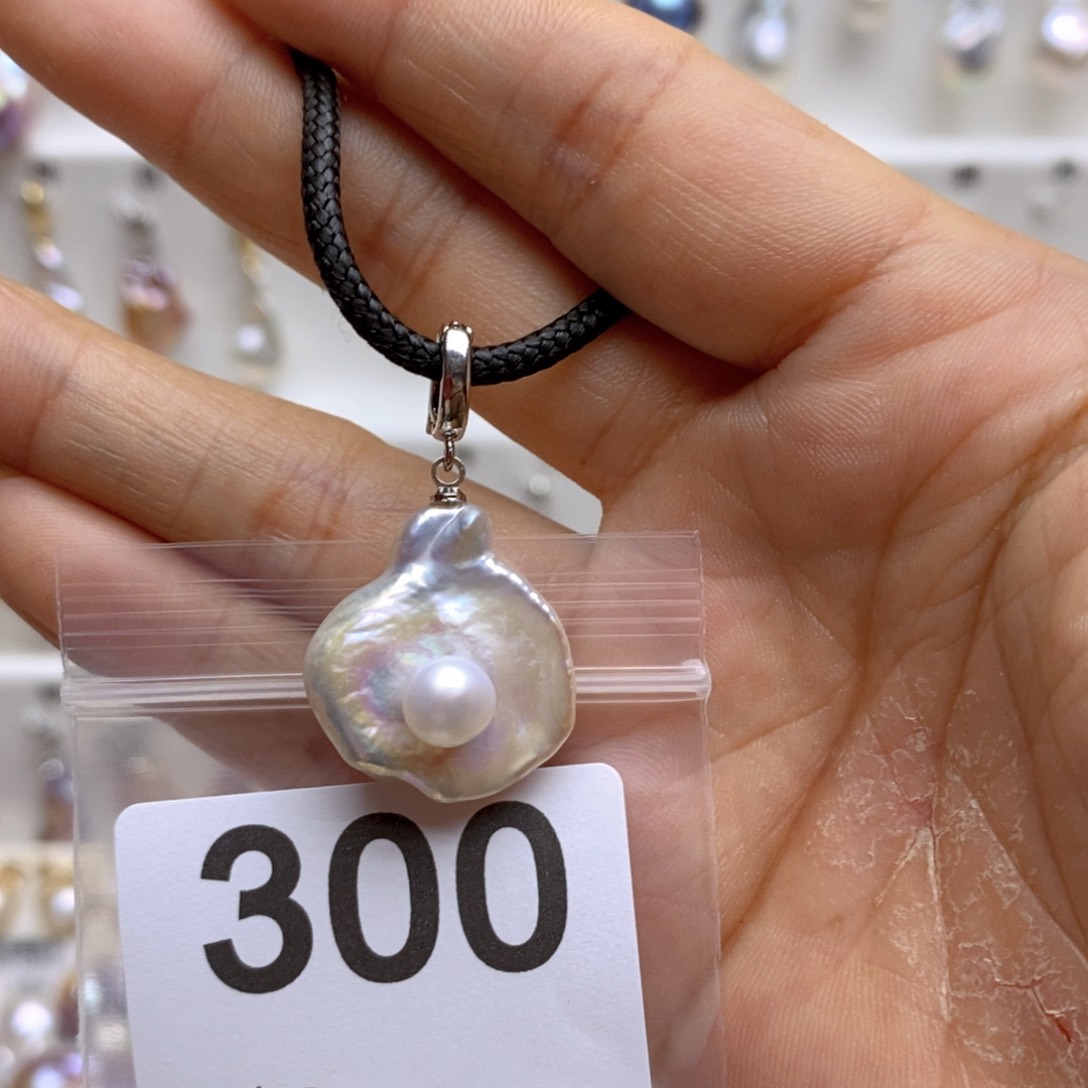 淡水珍珠颈饰银S925镶嵌300