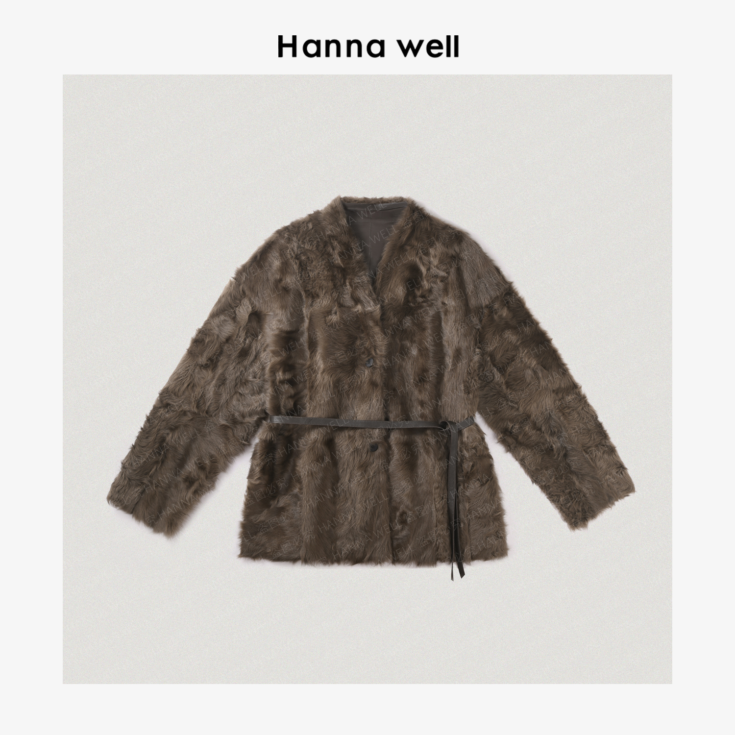 妞姐自制 珍奢小湖羊 纸片人零压保暖双面穿皮毛一体 PC5C7334.